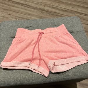 Pink sweatpant shorts